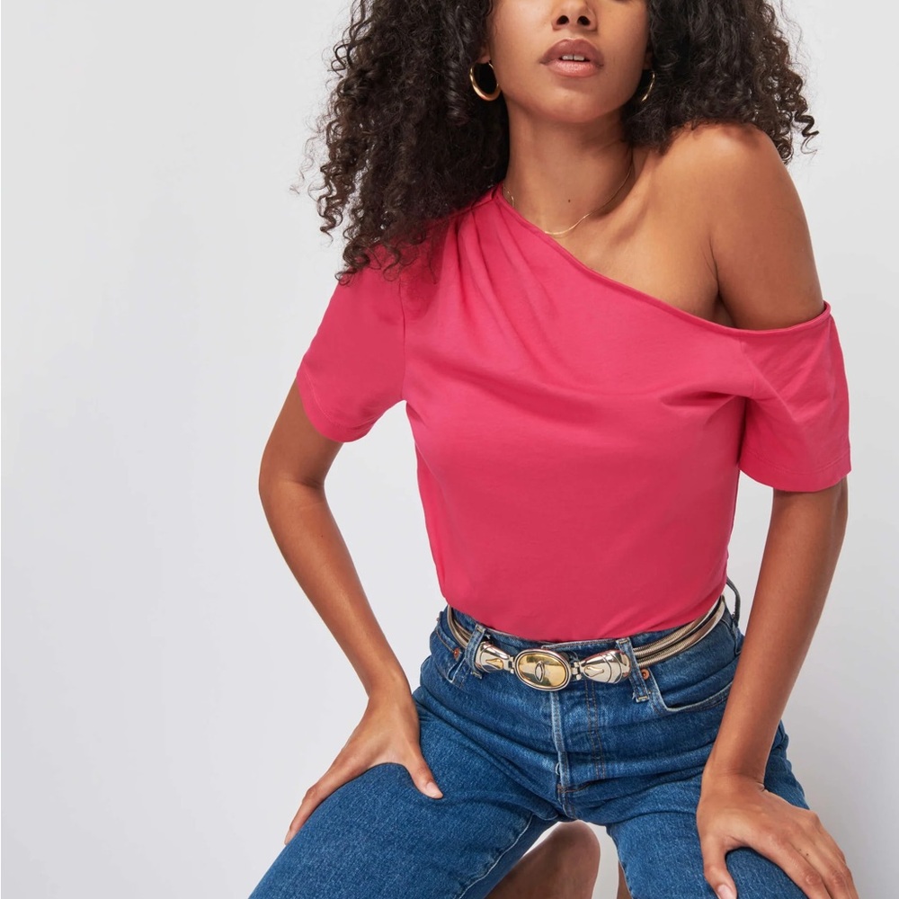 NWT Nation LTD Randa one shoulder top in hibiscus